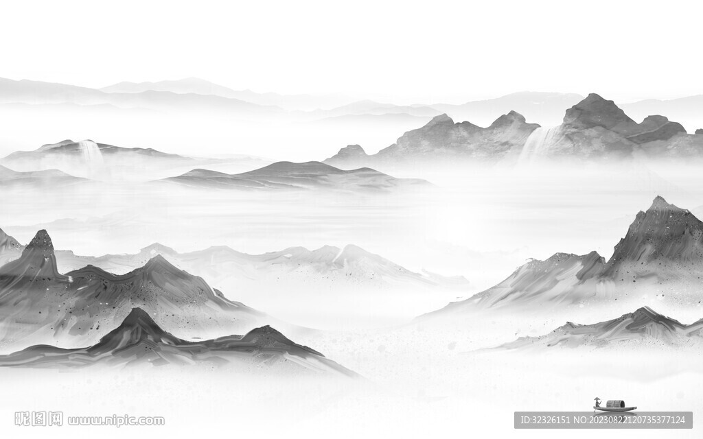 客厅 高端高档山水 tif分层