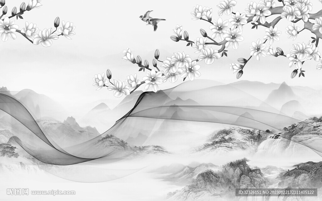 现代 高端高档山水 tif分层