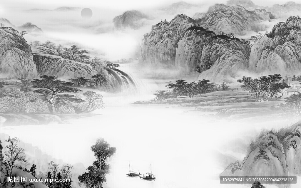 新款 大气灰色山水 TiF分层