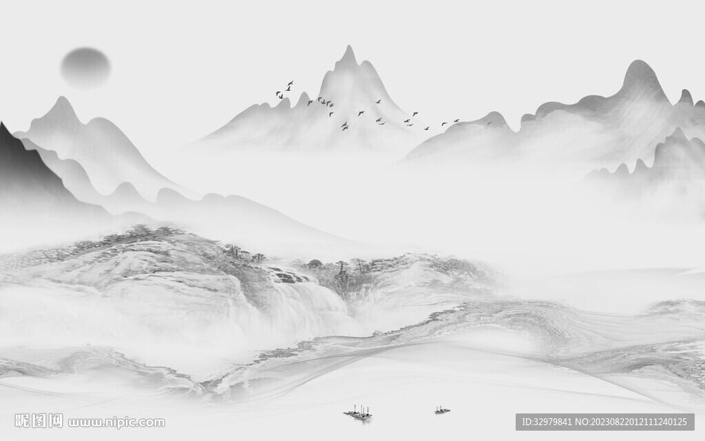 别墅 新品灰色山水 TiF分层