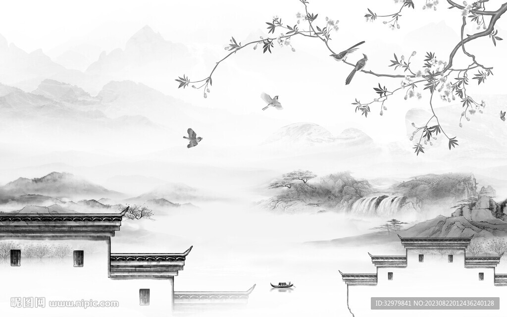 爆款 新品灰色山水 TiF分层