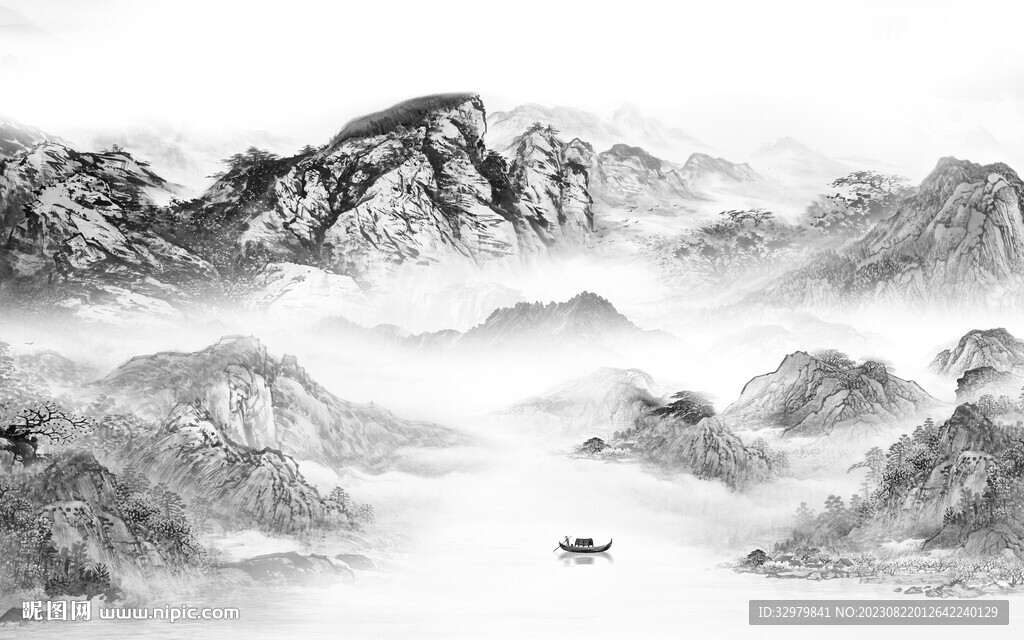 新款 新品灰色山水 TiF分层