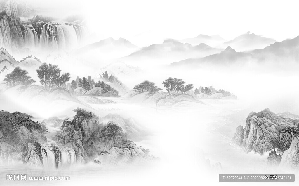 高端 新品灰色山水 TiF分层