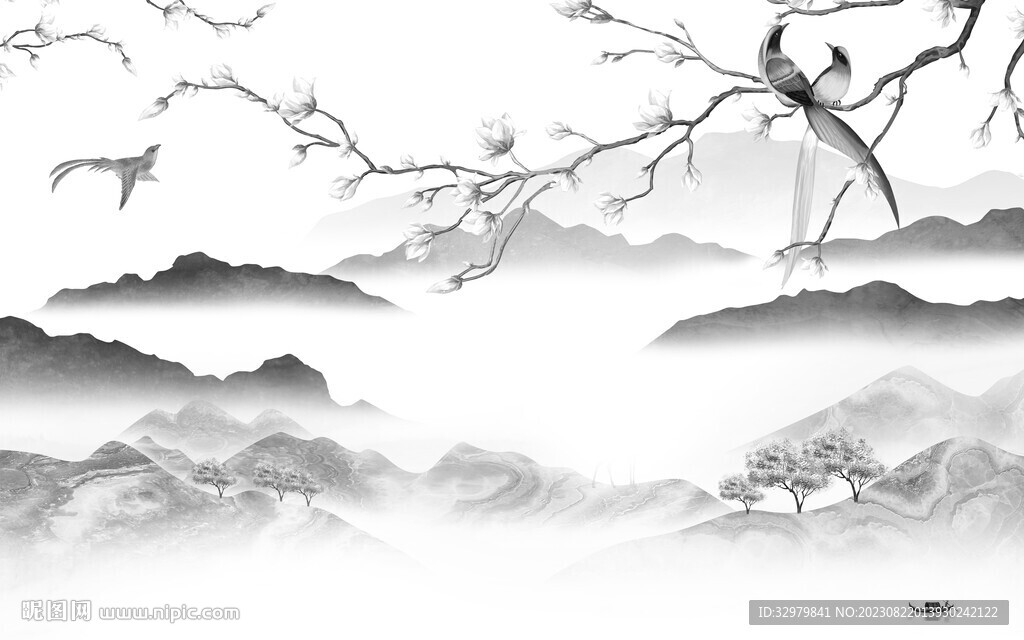 现代 大气灰色山水 TiF分层