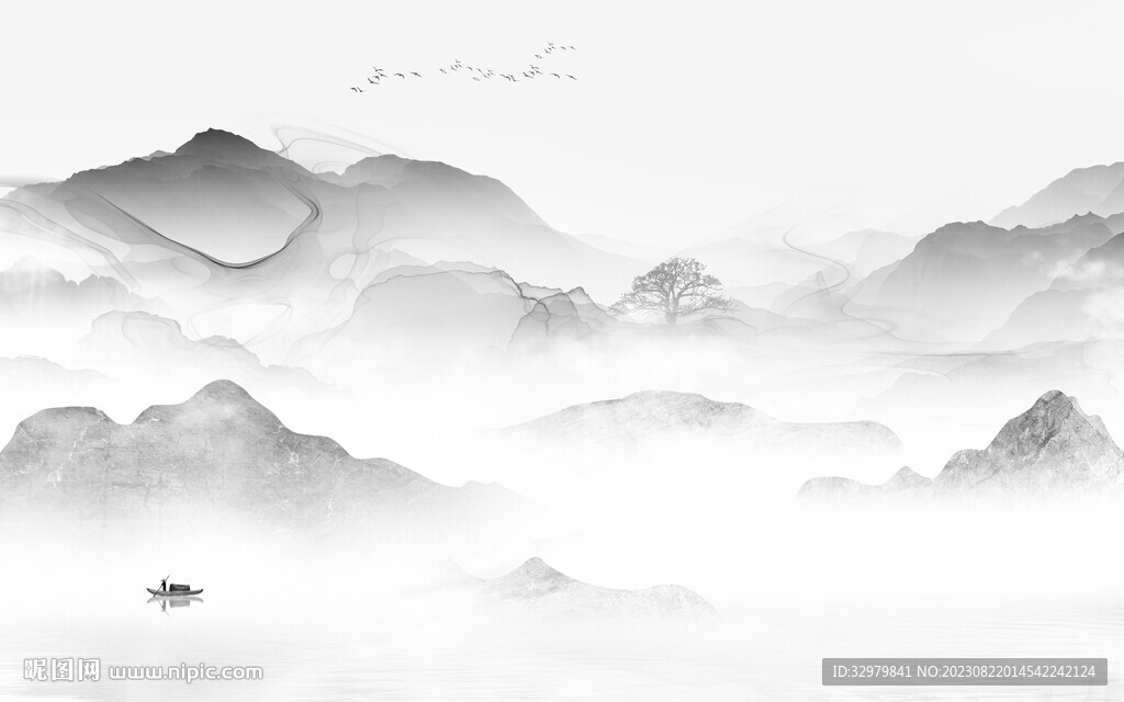 高档 新品灰色山水 TiF分层