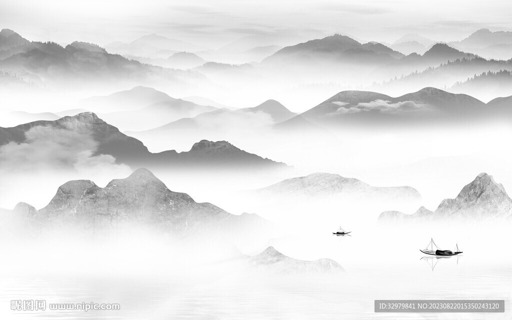 人气 新品灰色山水 TiF分层