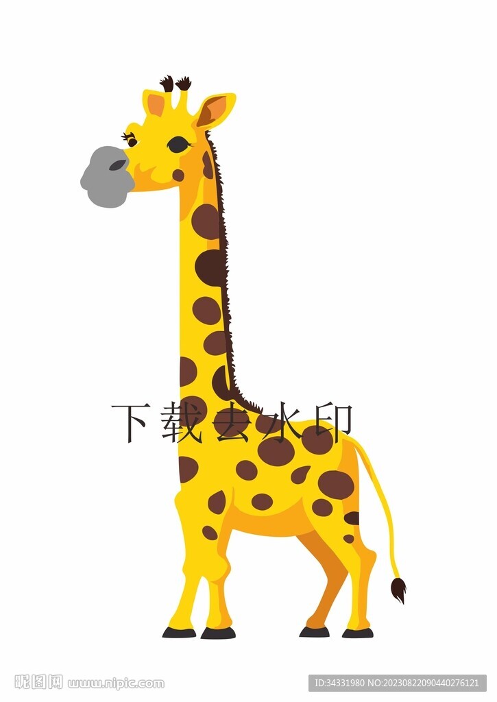 矢量长颈鹿插画