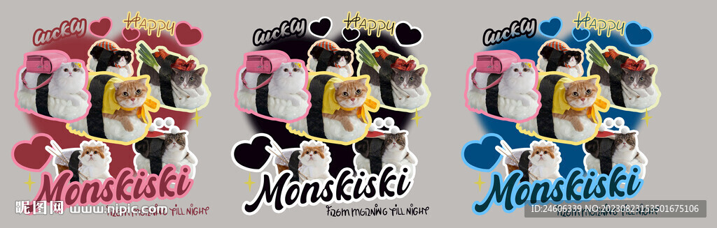 烫画印花网点猫