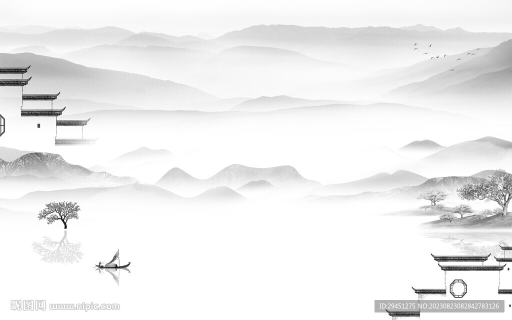 新传 奢雅灰色山水 TiF分层