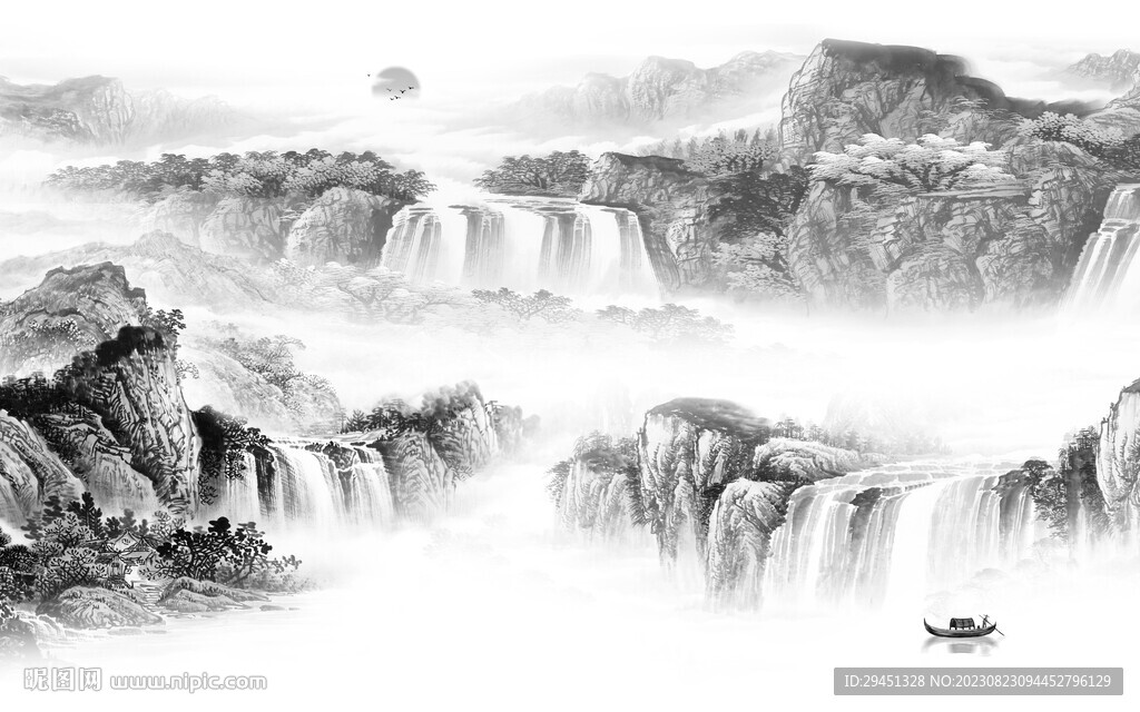 人气 新品高端山水 TIF分层