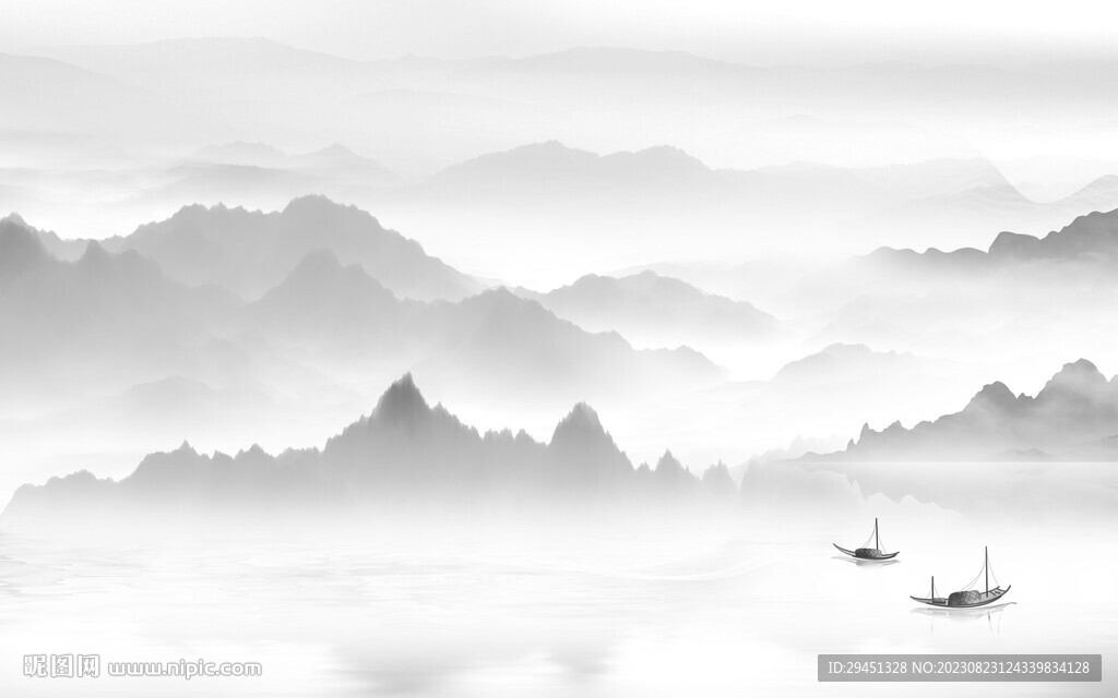 意境 灰色新山水画 TiF分层