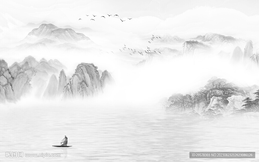 电视 高端灰色山水 TiF分层