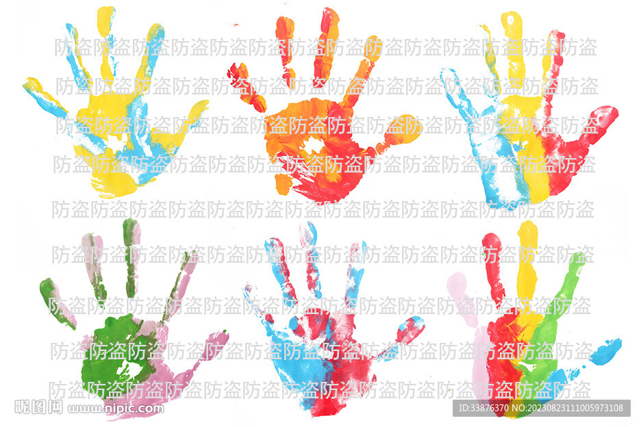 彩色手绘手印图片