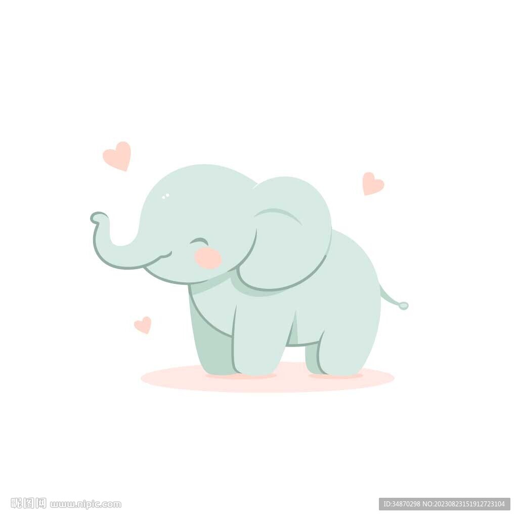 可爱小象矢量插画