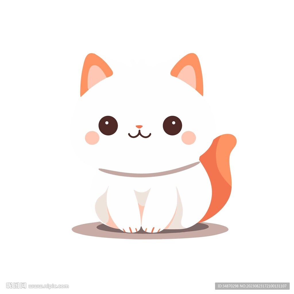 可爱坐立猫咪矢量插画