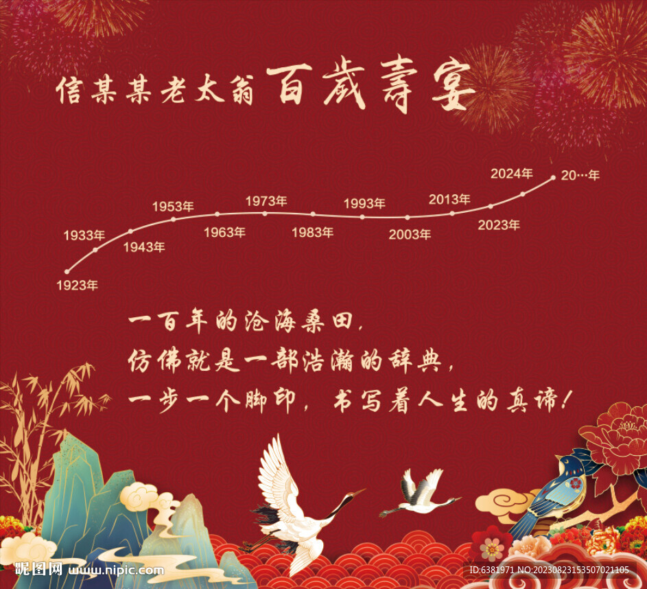 中式寿宴时间轴寿宴迎宾国潮国风