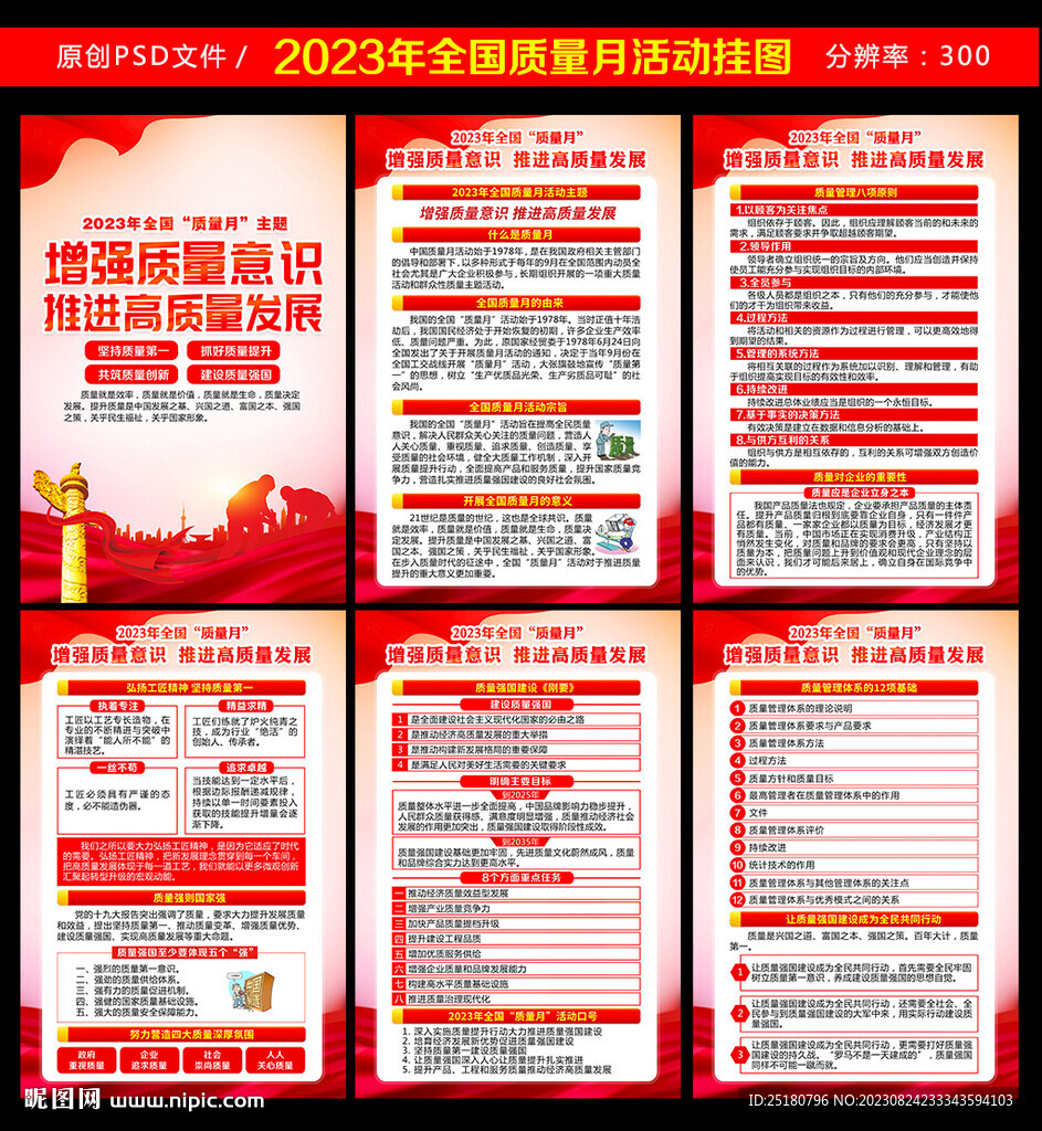 2023年全国质量月展板挂图