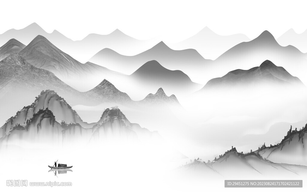 新传 灰色中式山水 TiF分层