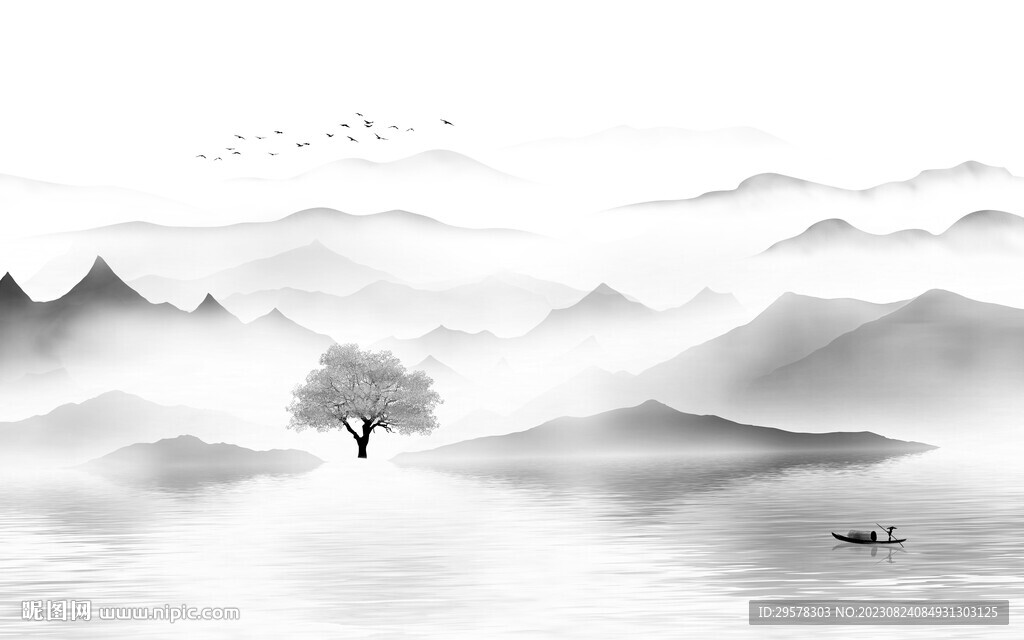 高雅 高端灰色山水 TiF分层