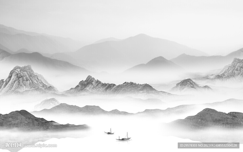 大气 高端灰色山水 TiF分层