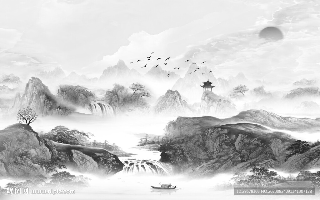 高端 中式最新山水 TiF分层