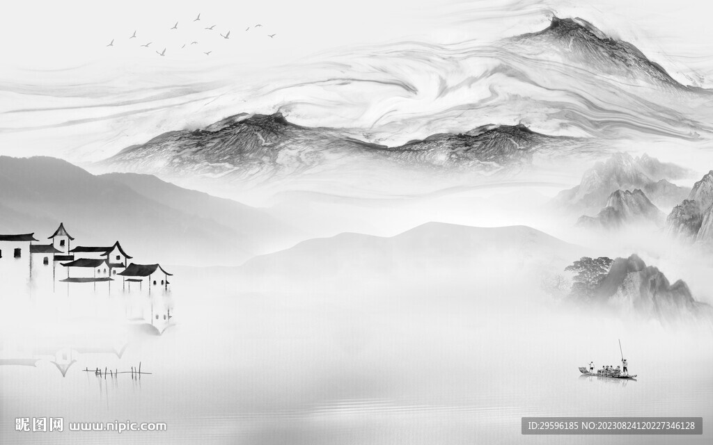 最新 现代客厅山水 TiF分层