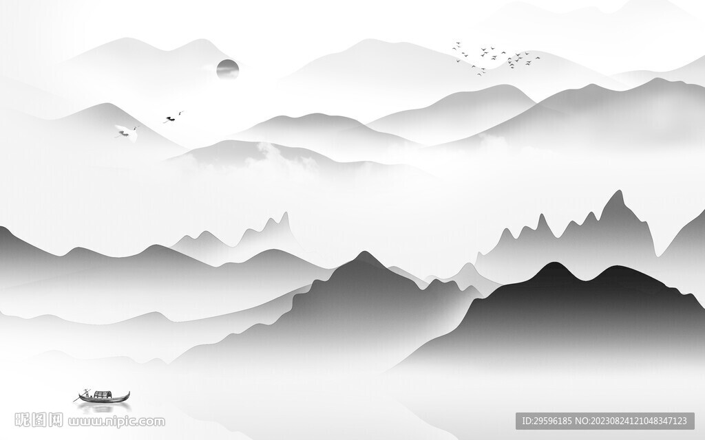 高档 现代客厅山水 TiF分层