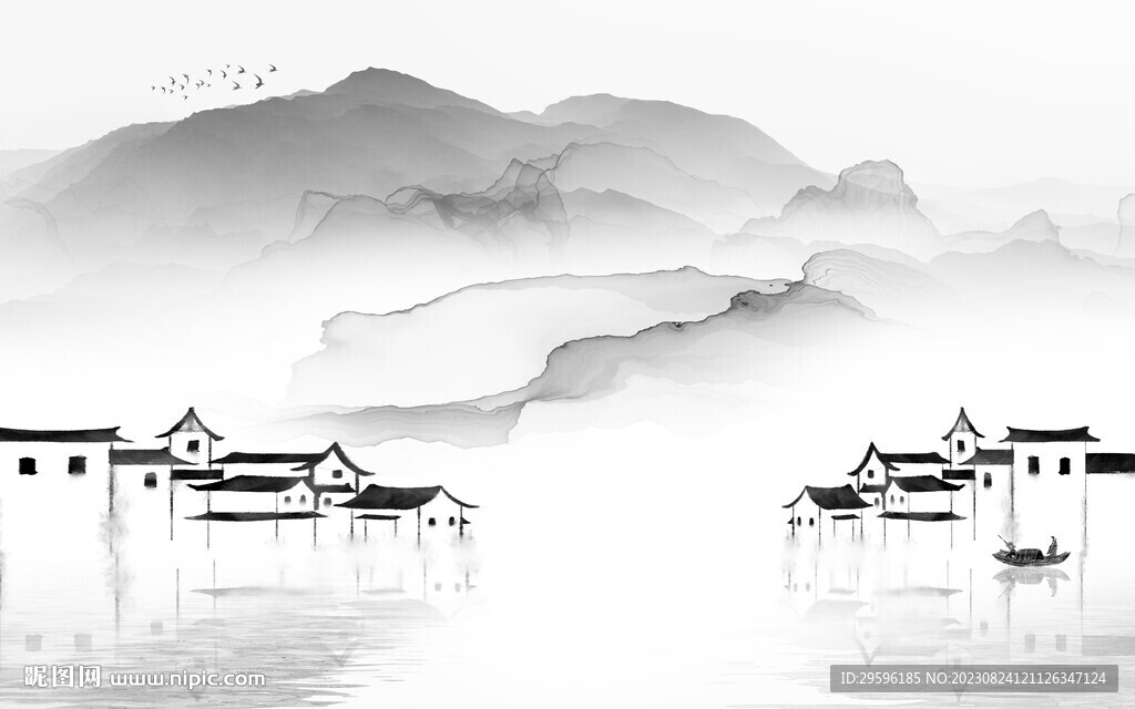 简约 现代客厅山水 TiF分层