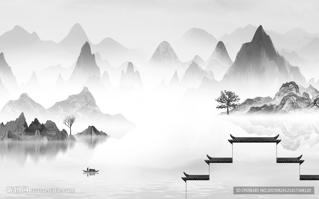 大气 现代客厅山水 TiF分层