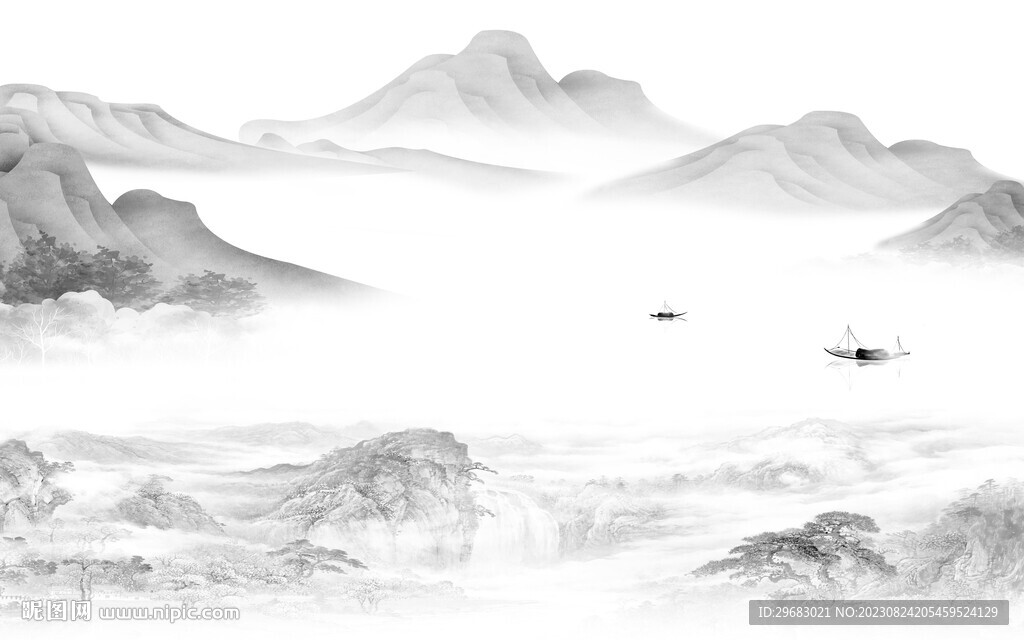 大气 高端灰色山水 tiF分层