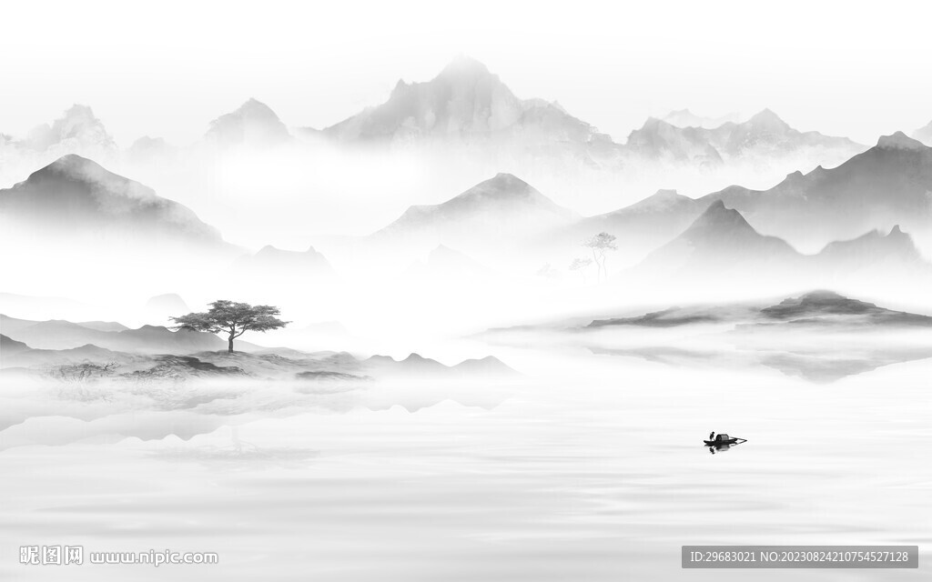 新款 高档灰色山水 TiF分层