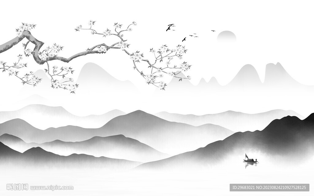 新传 高档灰色山水 TiF分层