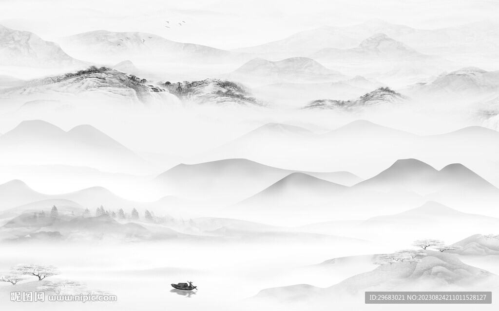 最新 高档灰色山水 TiF分层