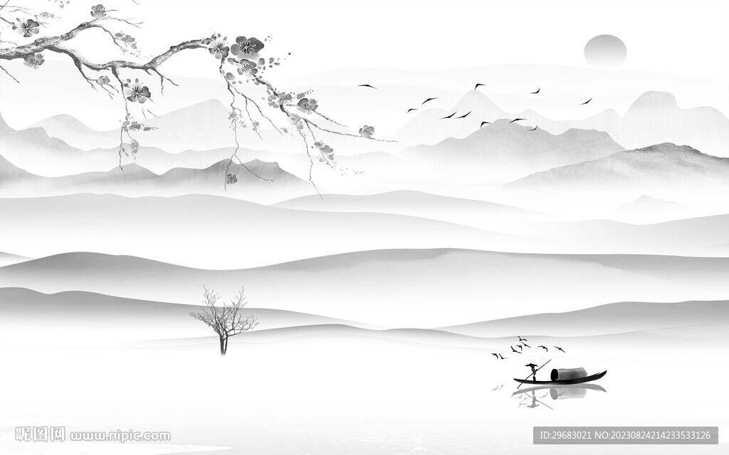 人气 高档灰色山水 TiF分层