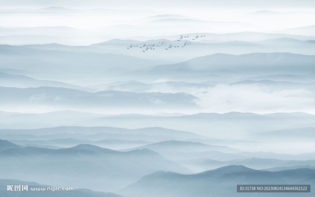 巨幅山水画背景墙