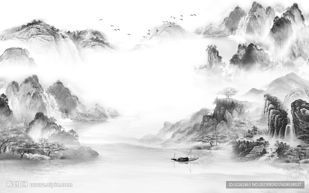 新款 最新灰色山水 TiF分层