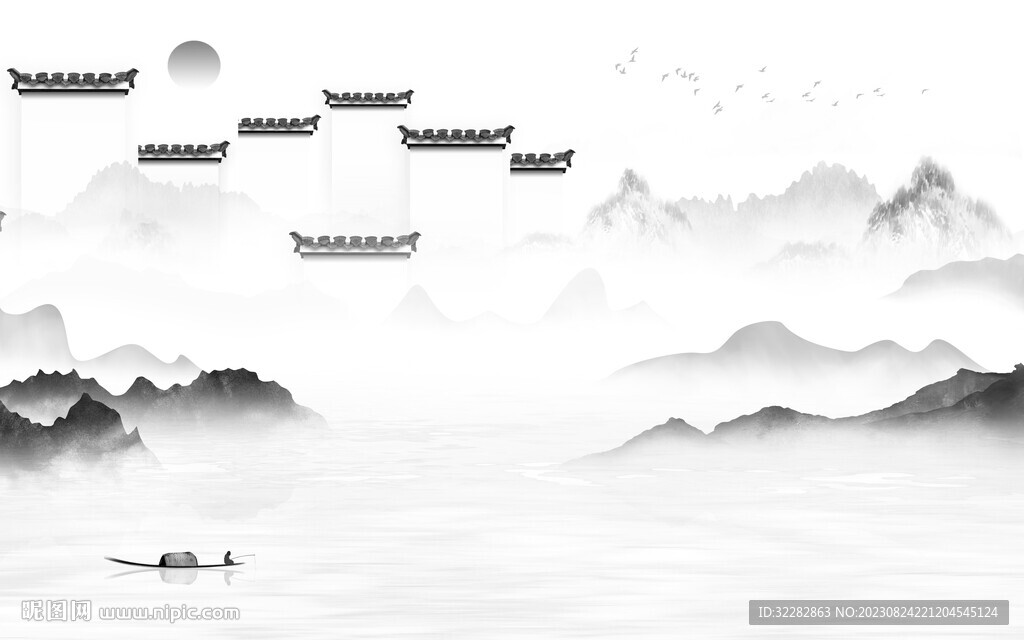 人气 最新灰色山水 TiF分层