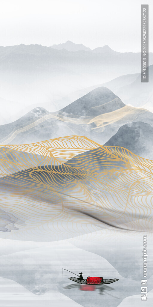 别墅 中式新玄关画 Tif分层