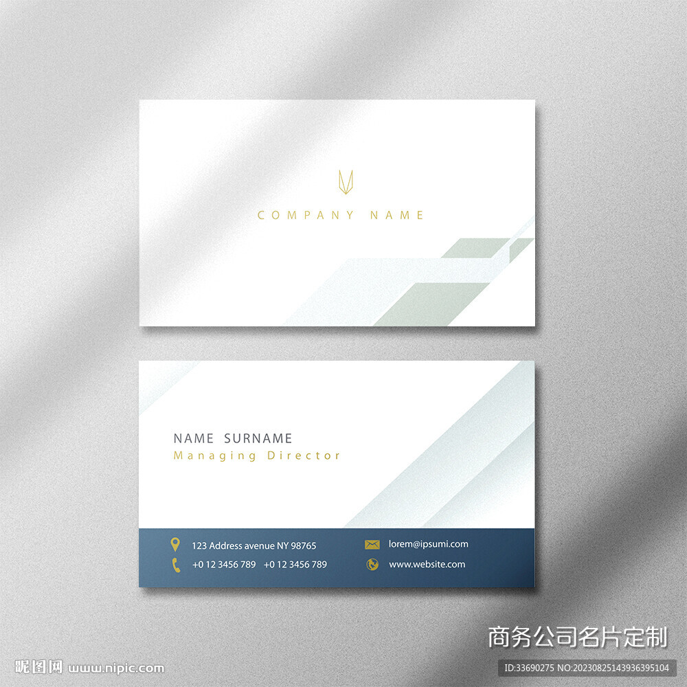 蓝色简约商务企业公司科技名片