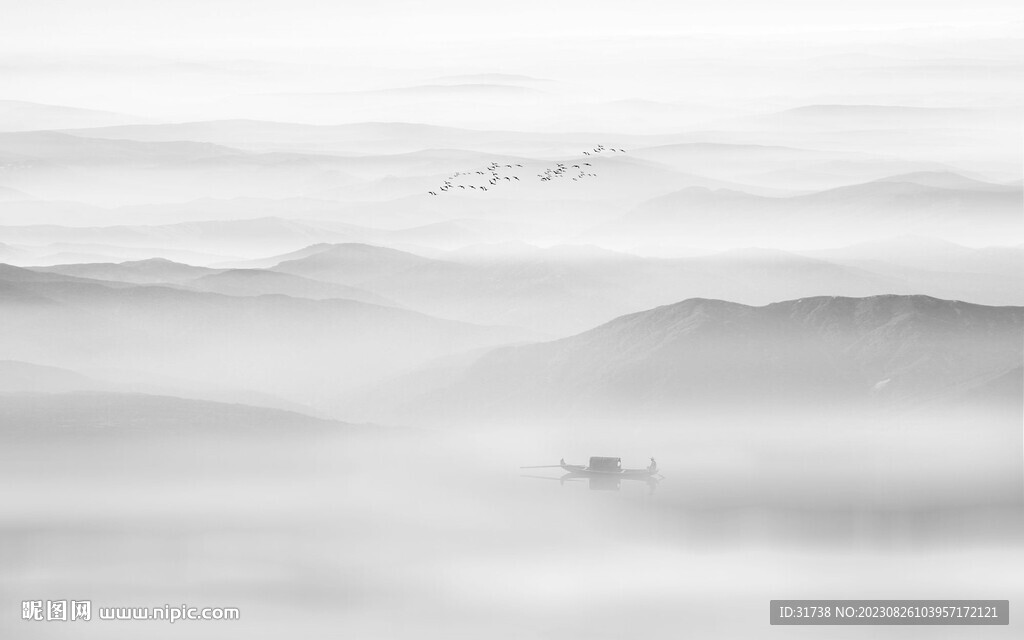 新中式山水墙画