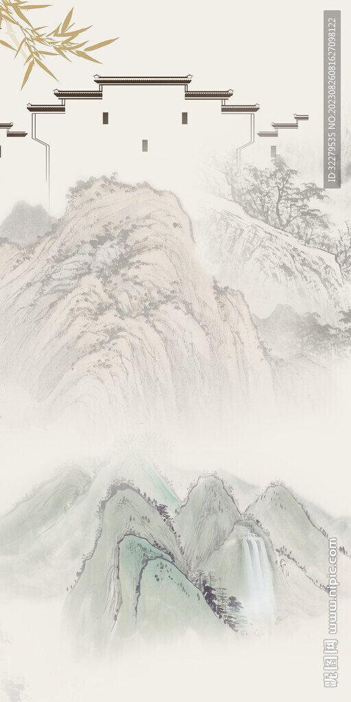 人气 玄关中式新画 Tif分层