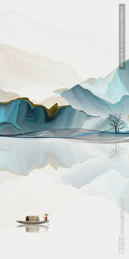 简约 玄关中式新画 Tif分层