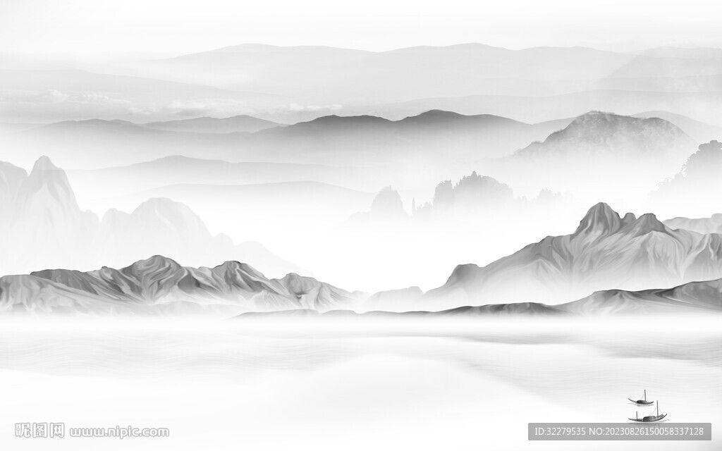 人气 灰色新品山水 TiF分层