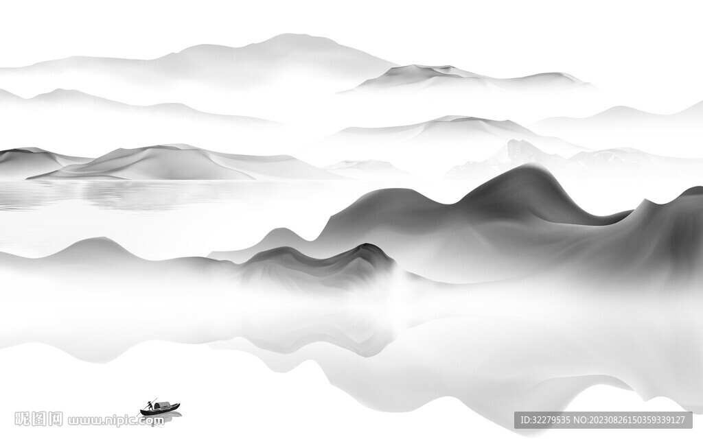 大气 灰色新品山水 TiF分层