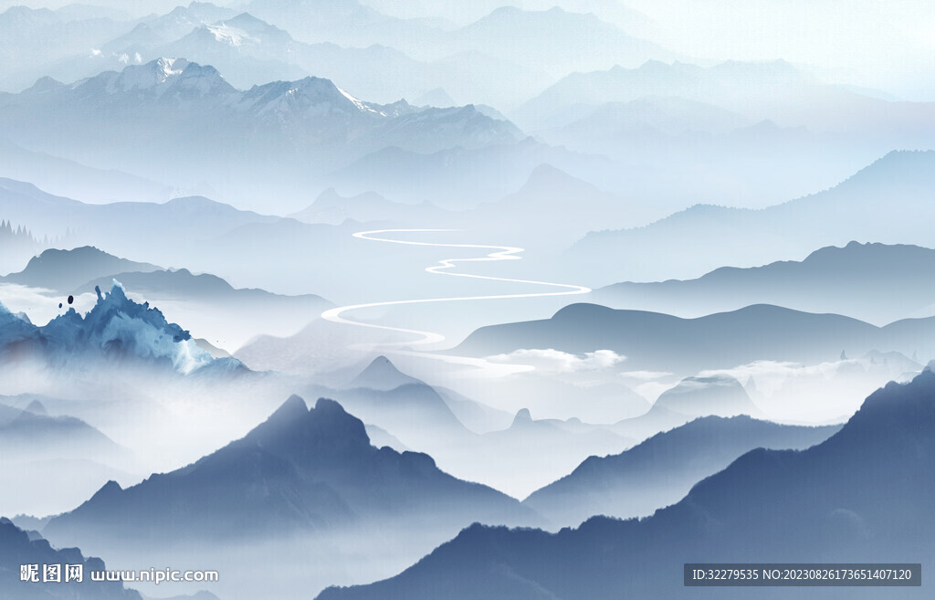 高清 中式爆款山水 TiF分层