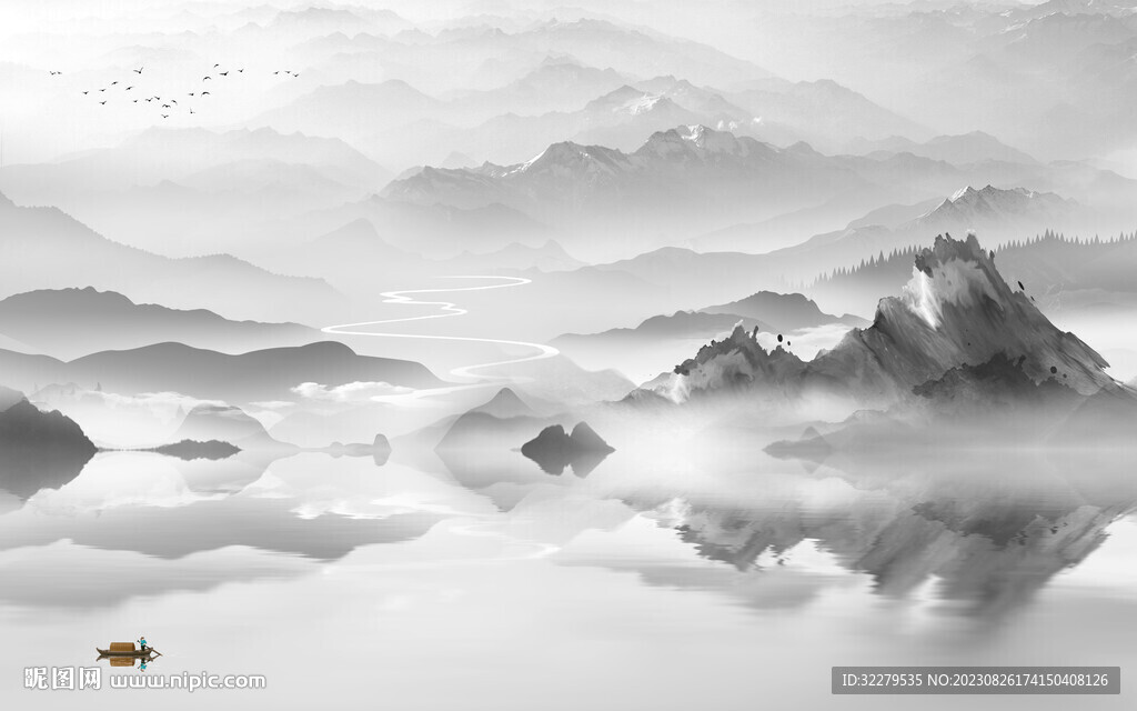 高档 中式爆款山水 TiF分层