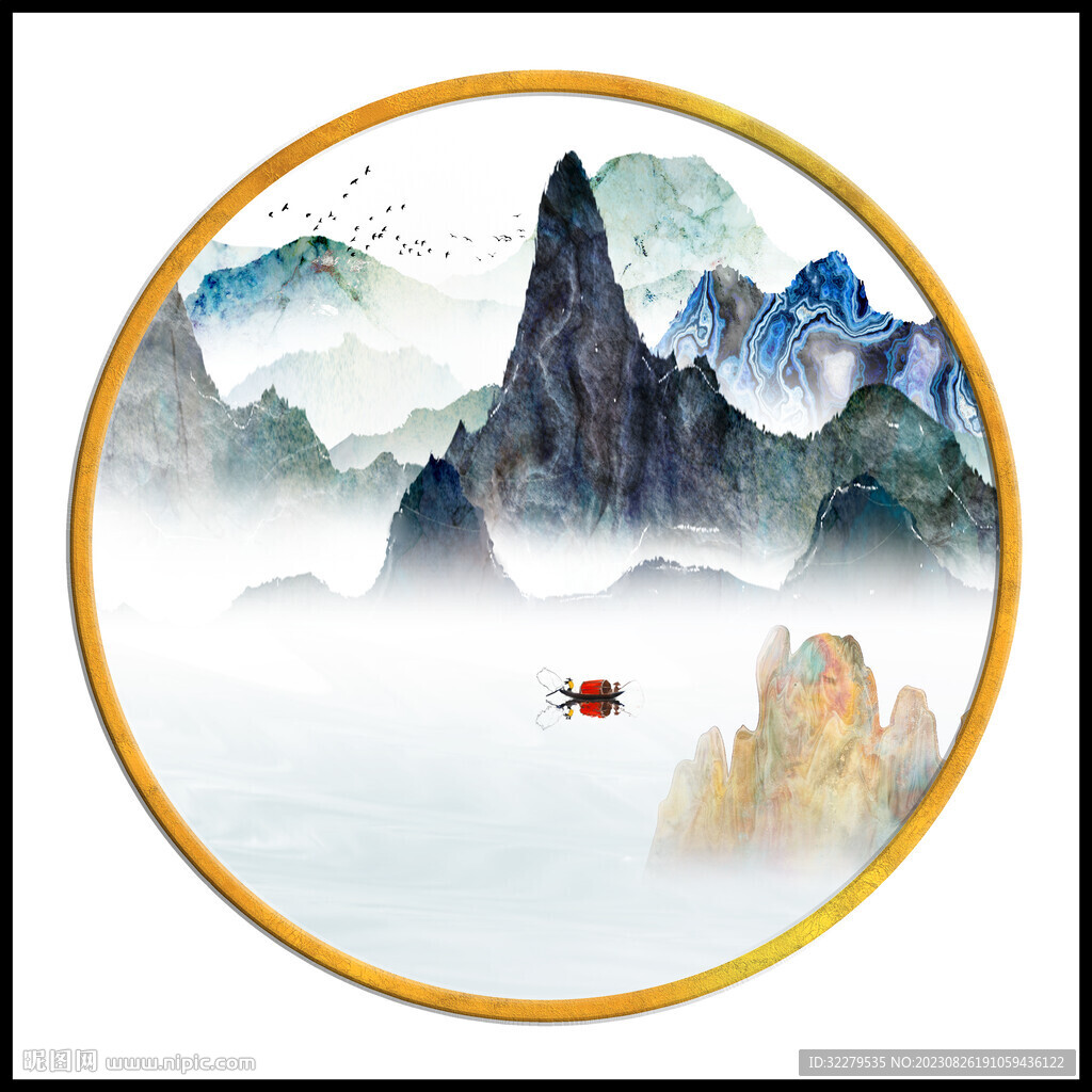 中式 简约高清山水 TiF分层