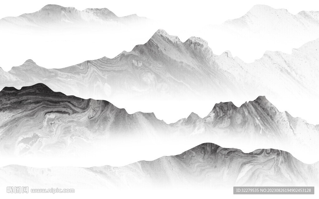 简约 中式高清山水 Tif分层