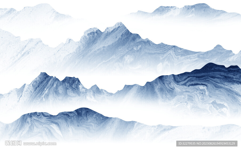 现代 中式高清山水 Tif分层