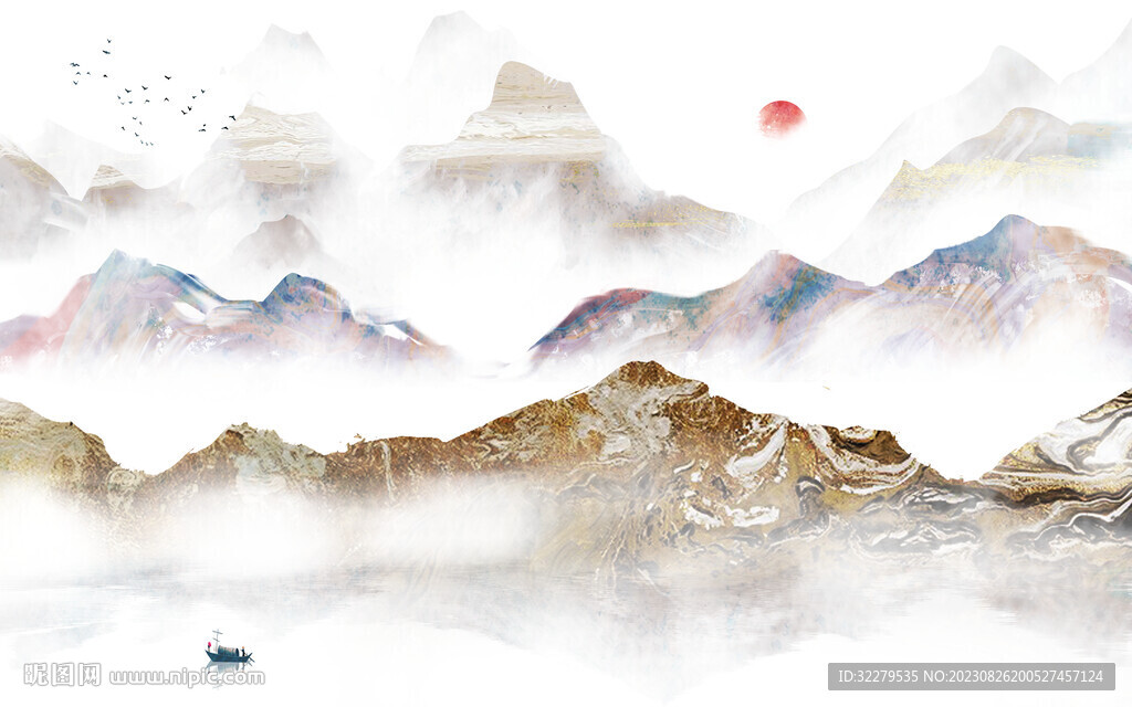 大气 中式高清山水 Tif分层